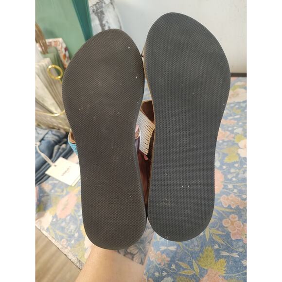 Anthropologie Seeded Hand Sewn Beaded Sandals Size 8 - Picture 11 of 12